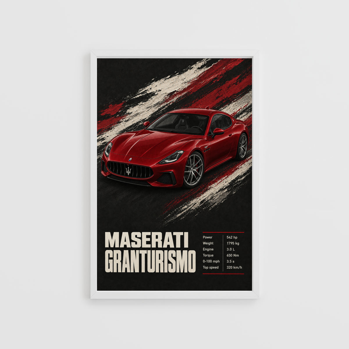 Vintage Maserati GranTurismo Print, Car Wall Art