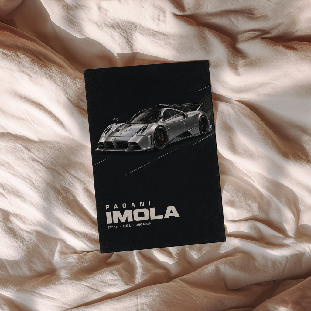 Vintage Pagani Imola Print, Supercar Wall Art