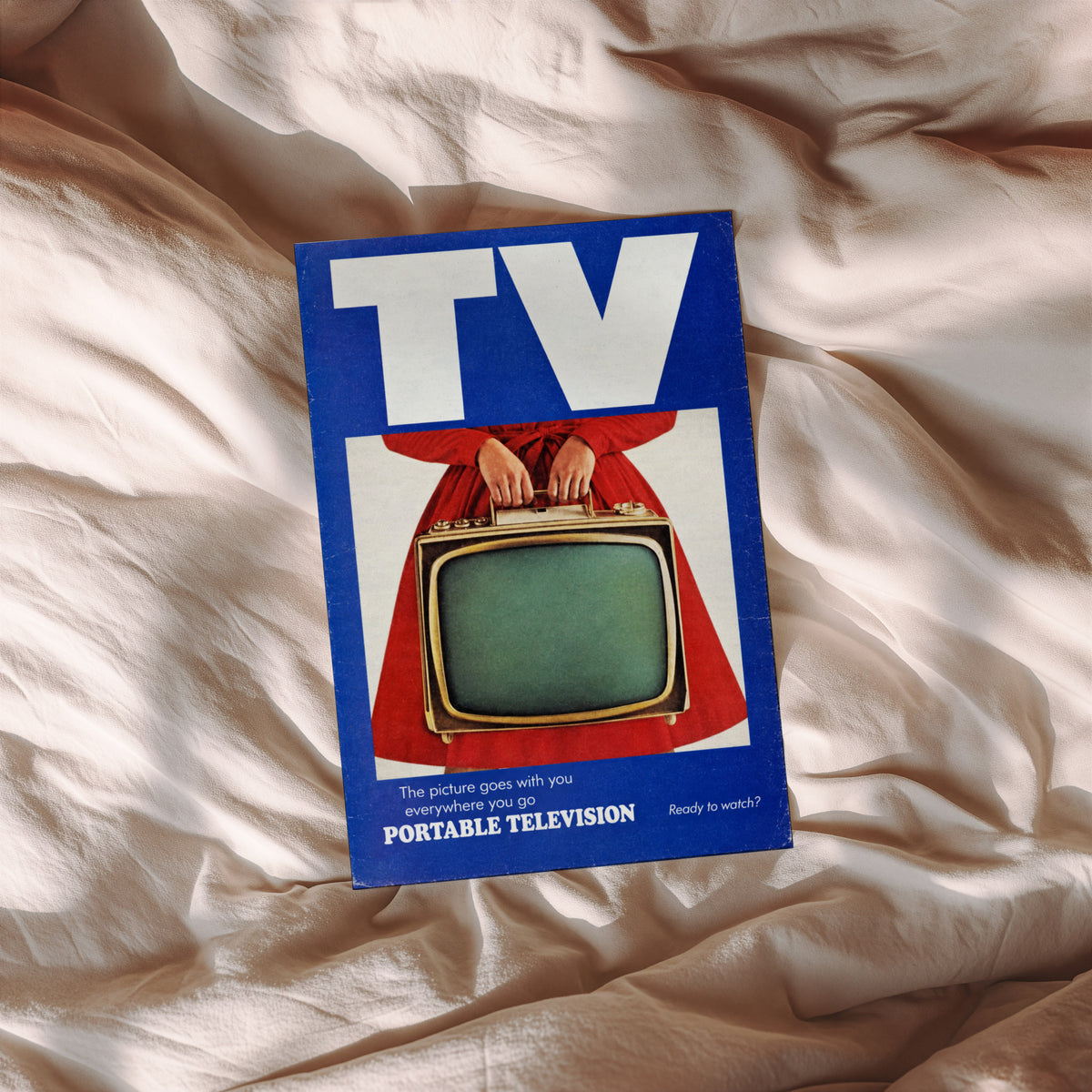 Vintage Portable TV Poster, Retro Advert Wall Art, Print
