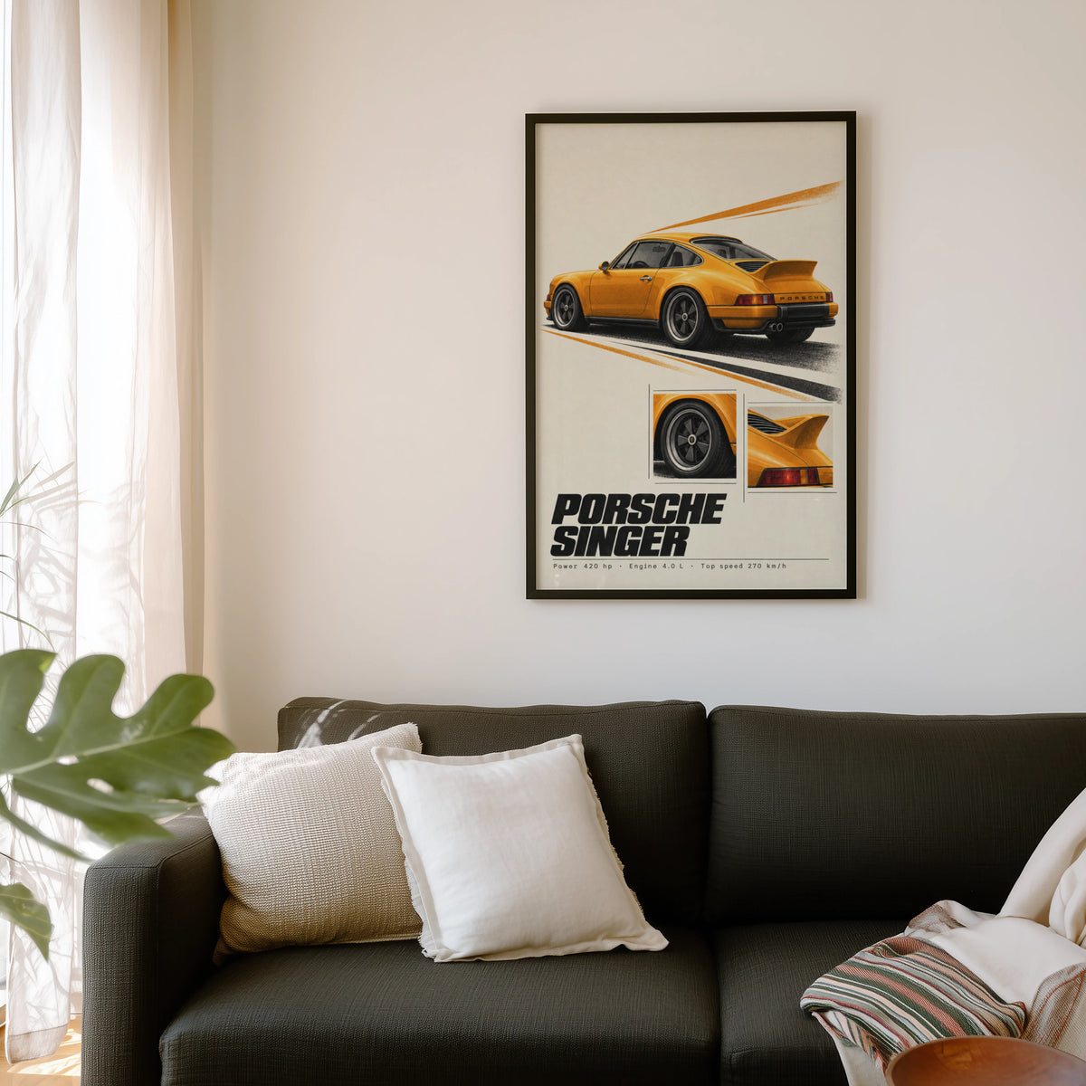 Vintage Porsche Singer Print, Car Wall Art