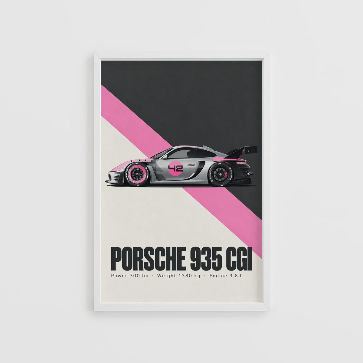 Vintage Porsche 935 Print, Racing Car Wall Art