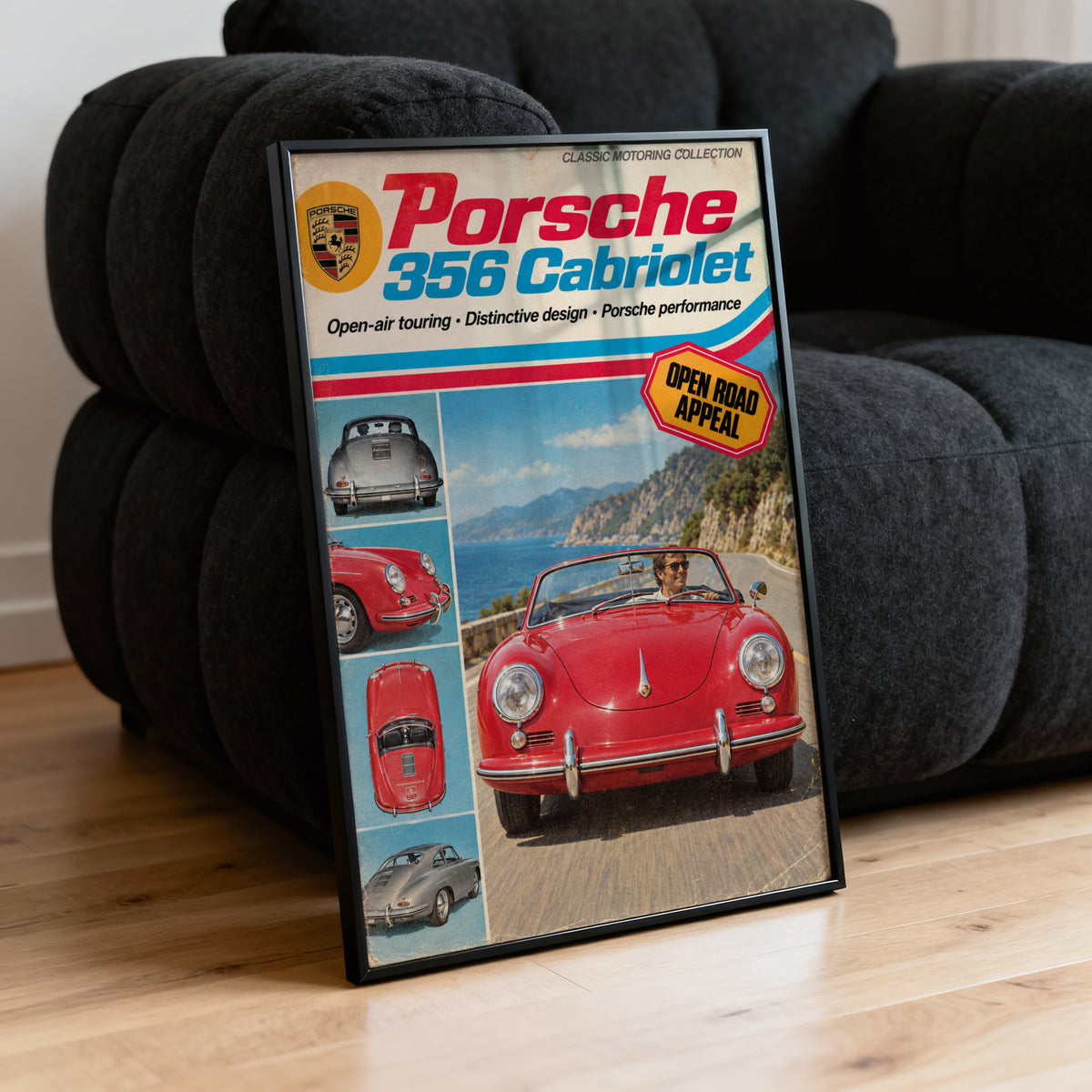 Vintage Porsche 356 Poster, Classic Car Print, Wall Art