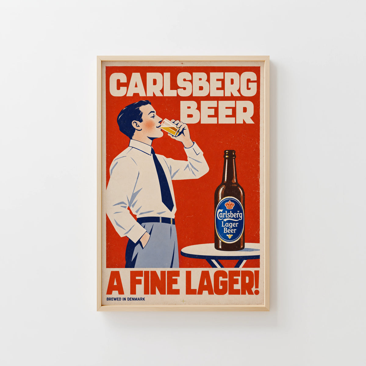 Vintage Carlsberg Beer Print Poster, Lager Wall Art