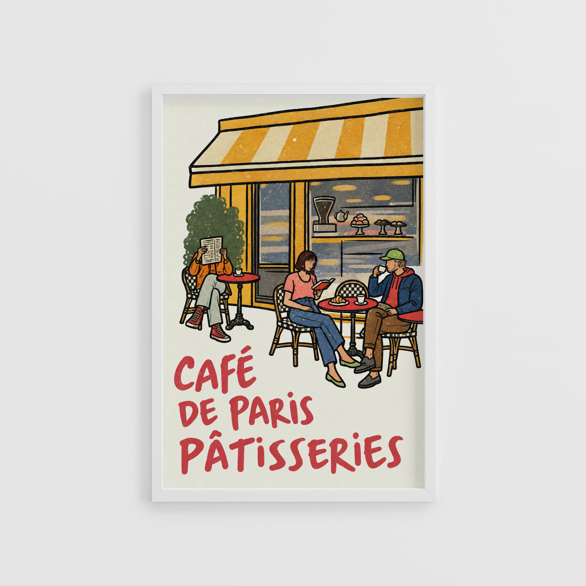 Vintage Coffee Print and Poster, Paris Cafe Wall Art