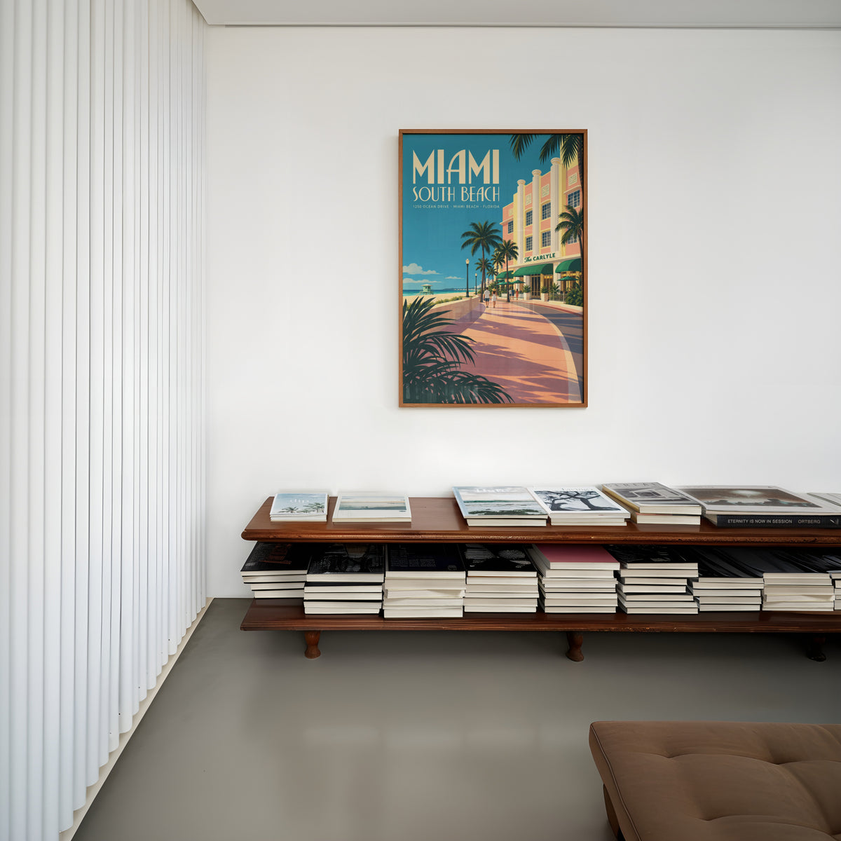 Vintage Miami Beach Poster, Art Deco Wall Art Print