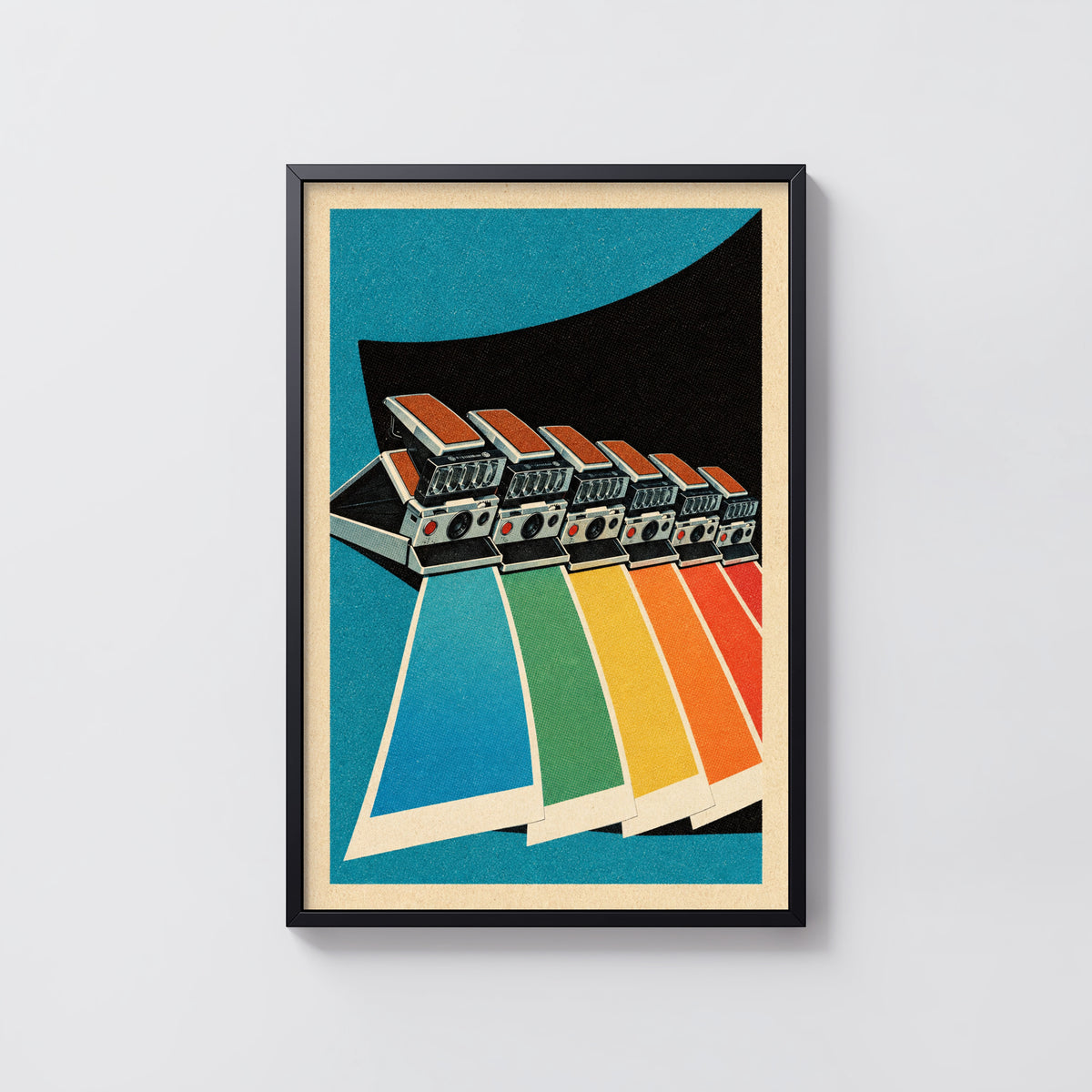 Vintage Instant Camera Poster, Retro Rainbow Wall Art Print