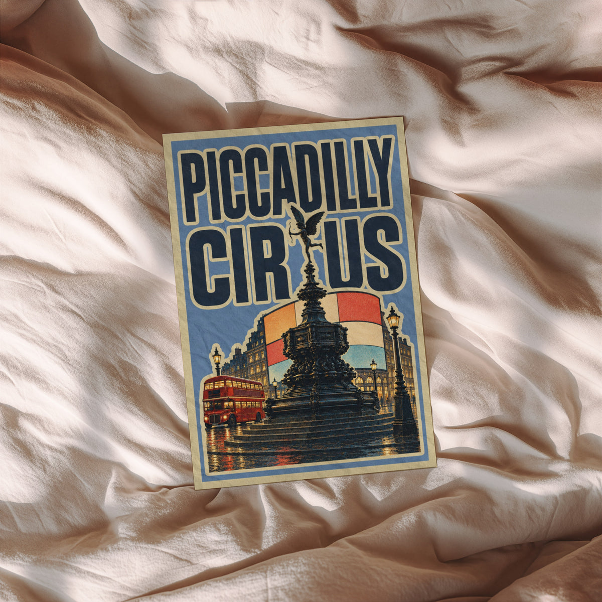 Vintage Piccadilly Circus Poster, London Wall Art, Print