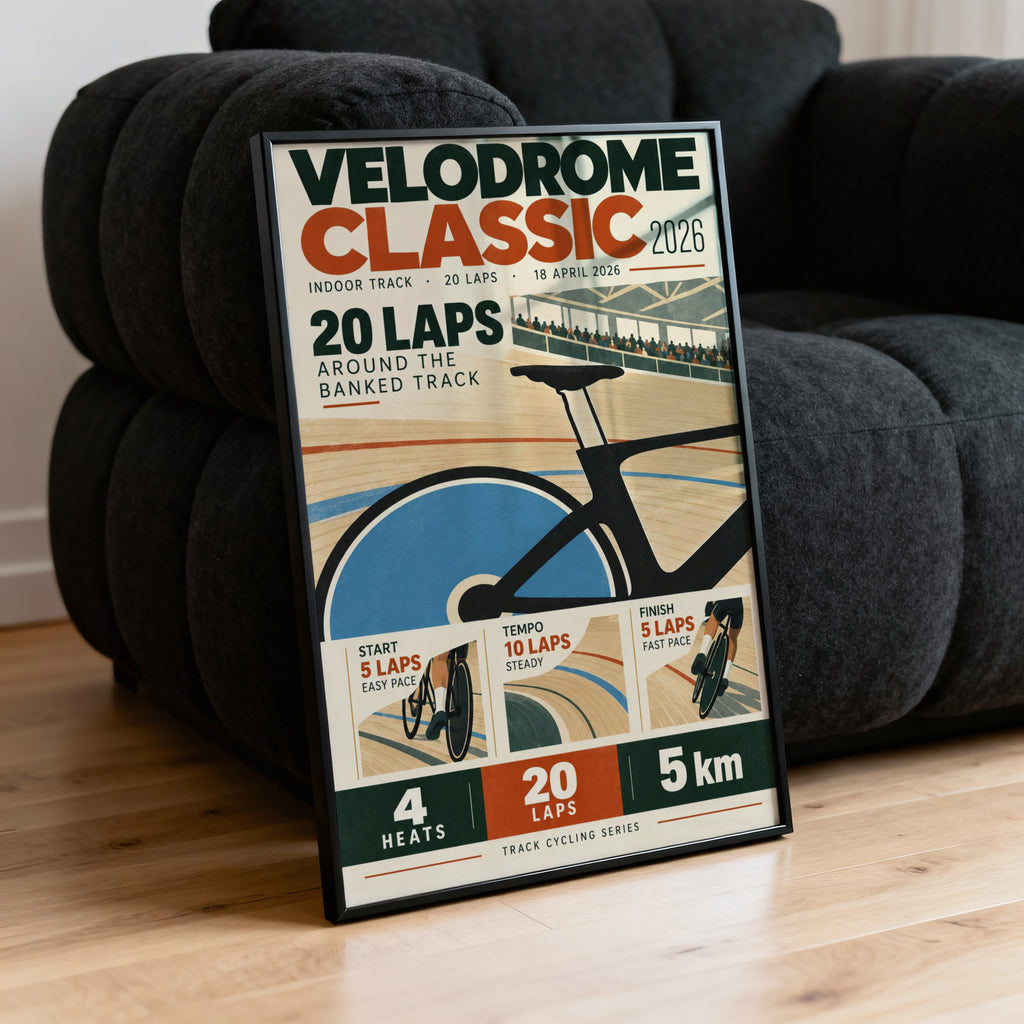 Vintage Velodrome Cycling Poster, Track Racing Wall Art