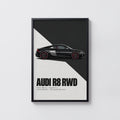 Vintage Audi R8 RWD Print, Supercar Poster, Wall Art