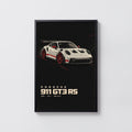 Vintage Porsche 911 GT3 RS Print, Car Poster, Wall Art