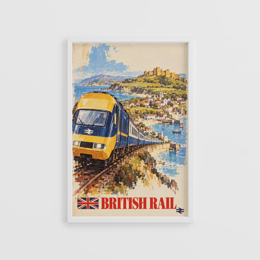 Vintage British Rail Train Poster, Coastal Wall Art, Print
