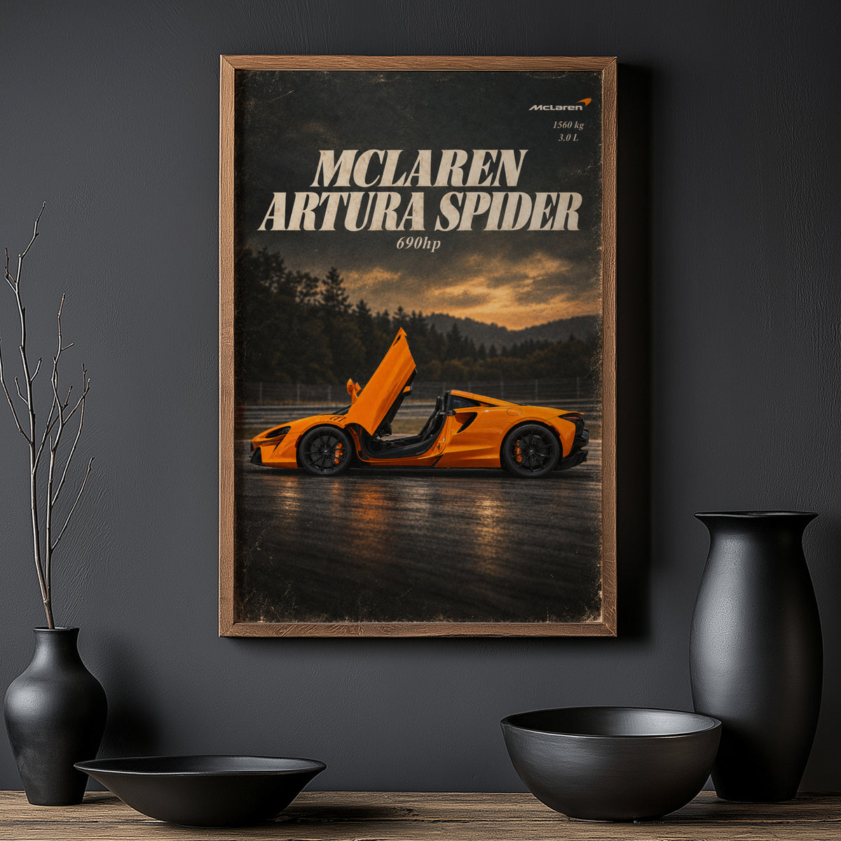 Vintage McLaren Artura Spider Print, Supercar Art