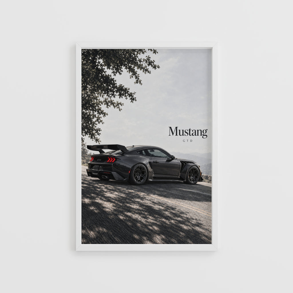 Vintage Mustang GTD Car Print, Garage Wall Art