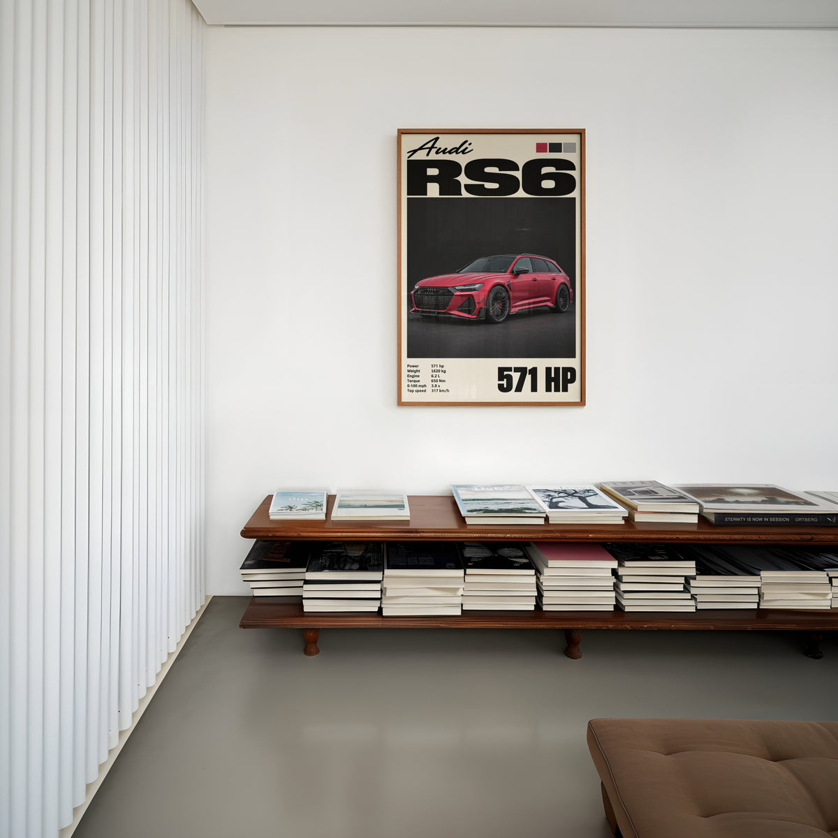 Vintage Audi RS6 Print, Car Wall Art, Estate