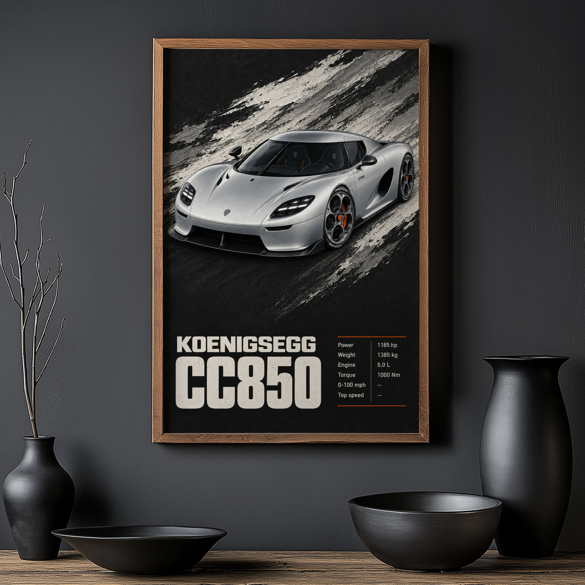 Vintage Koenigsegg CC850 Print, Supercar Wall Art