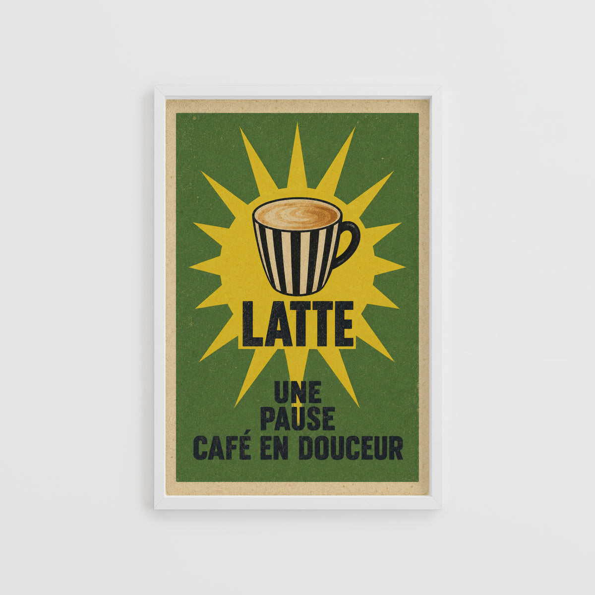 Vintage Coffee Print and Poster, Latte Kitchen Wall Art