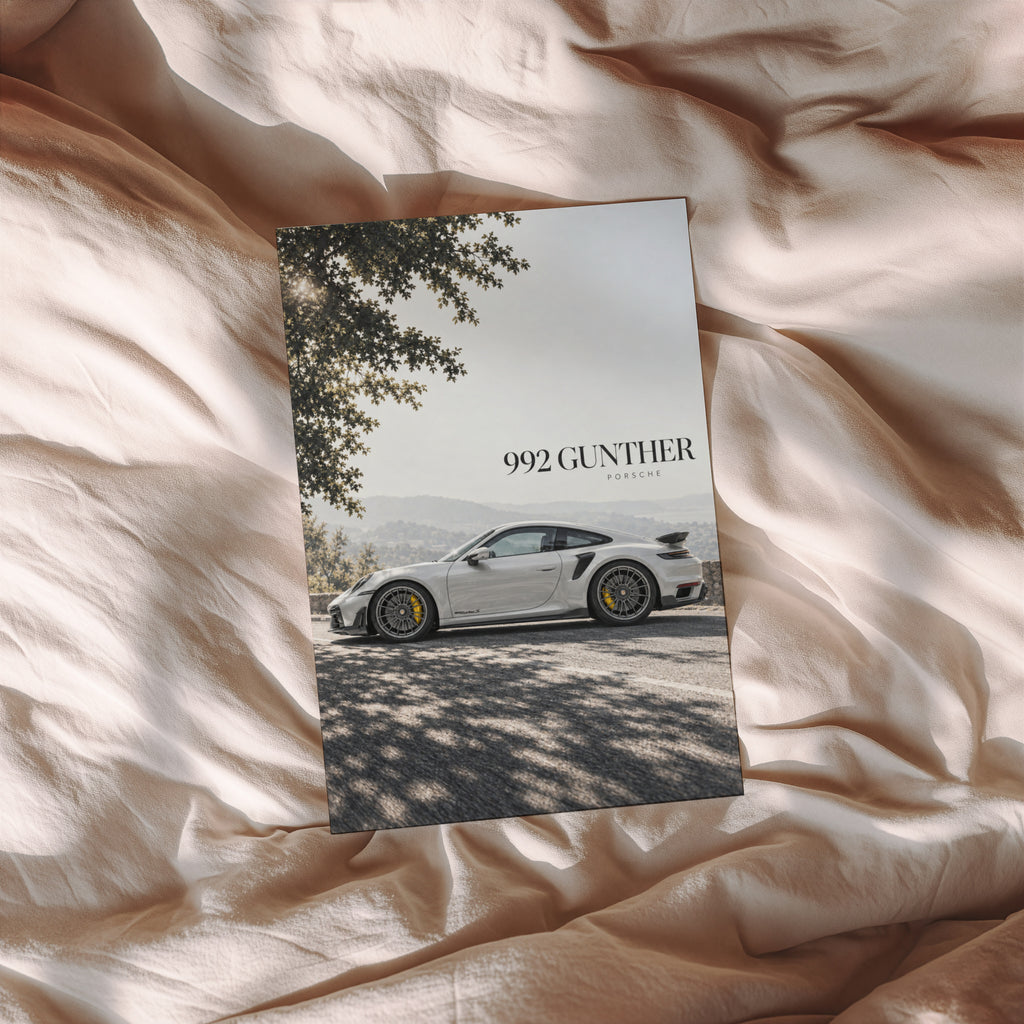 Vintage Porsche 992 Gunther Print, Car Wall Art