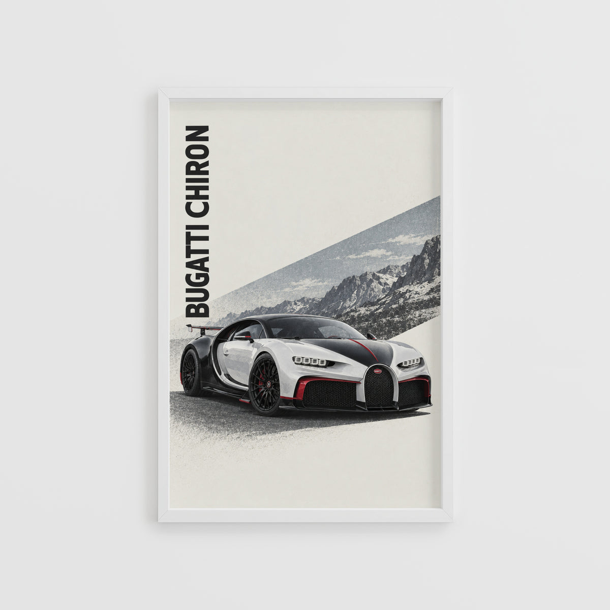 Vintage Bugatti Chiron Print, Supercar Wall Art