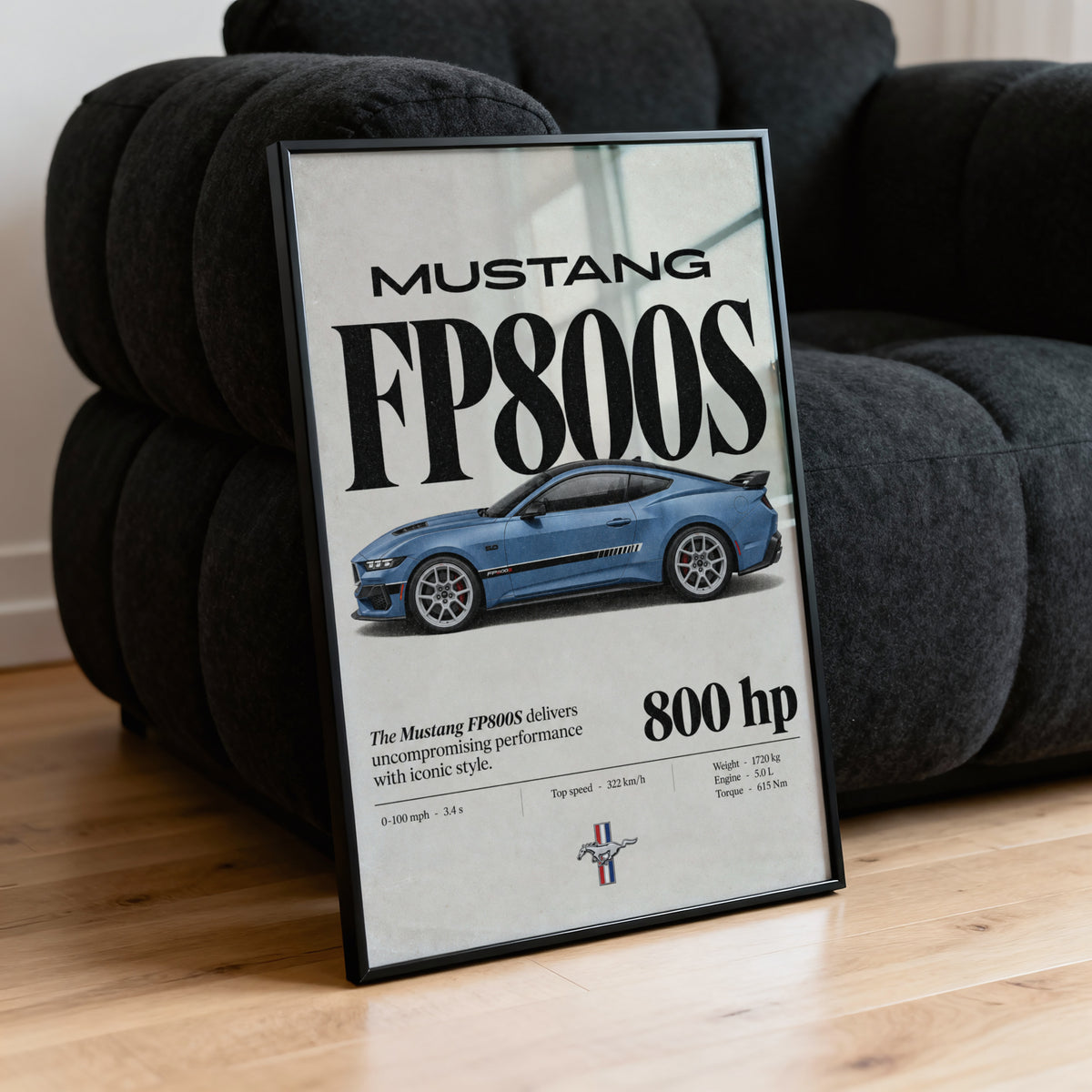 Vintage Mustang FP800S Print, Car Wall Art