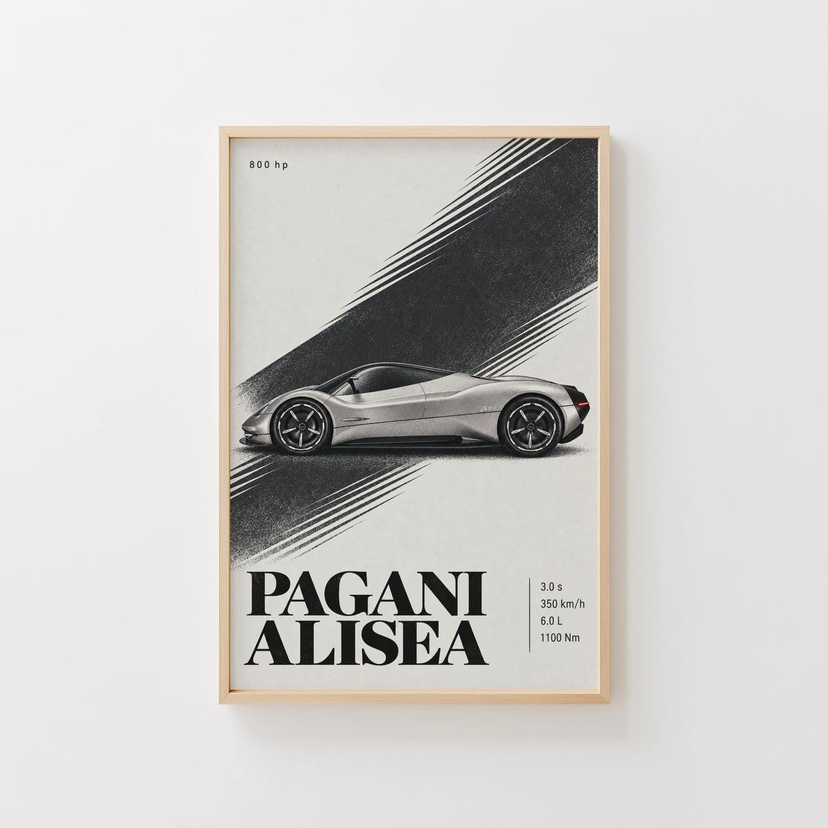 Vintage Pagani Alisea Print, Supercar Poster, Wall Art