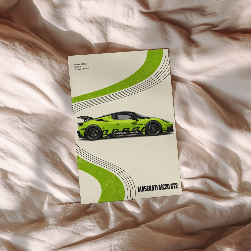 Vintage Maserati MC20 GT2 Print, Car Wall Art