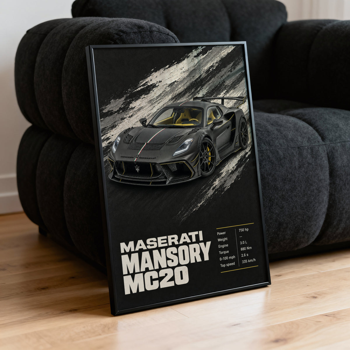 Vintage Maserati MC20 Print, Supercar Wall Art