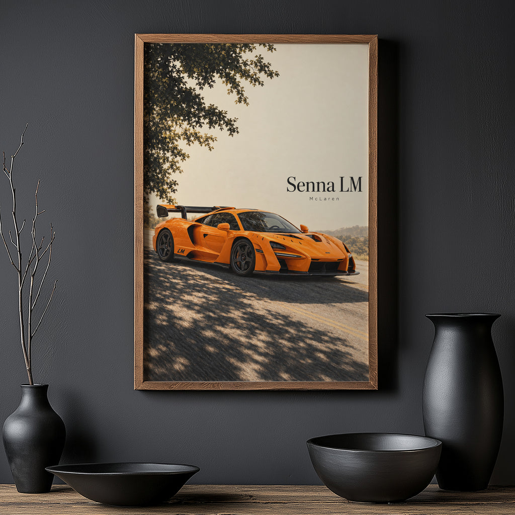 Vintage McLaren Senna LM Print, Supercar Wall Art