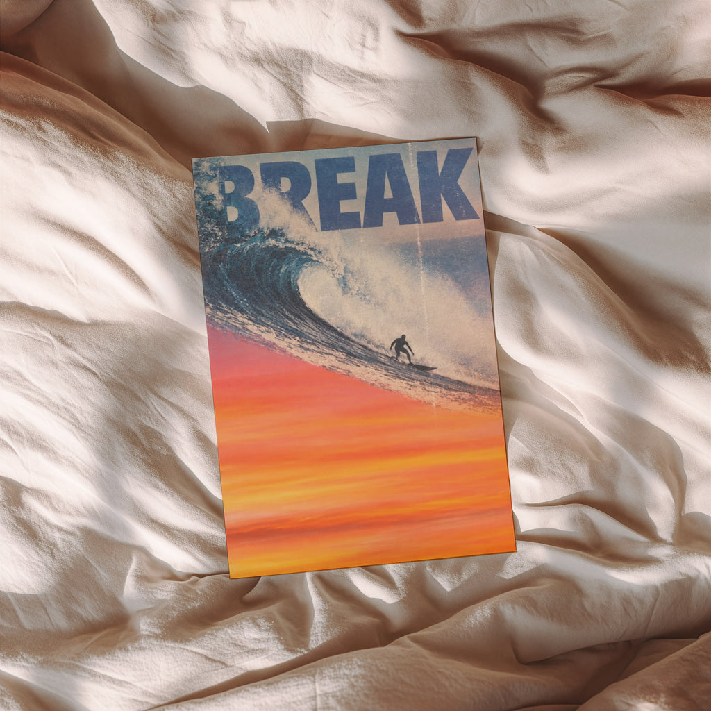 Vintage Surf Print and Poster, Retro Wave Wall Art