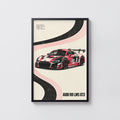 Vintage Audi R8 LMS GT3 Print, Racing Car Poster Art