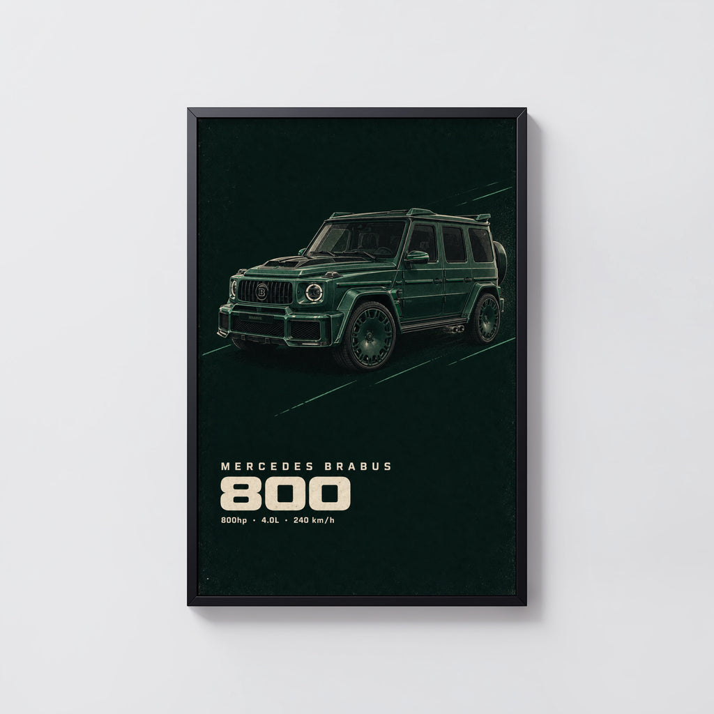 Vintage Mercedes Brabus 800 Print, Car Wall Art