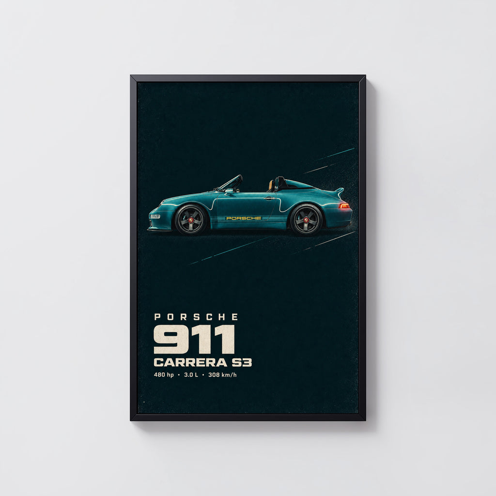 Vintage Porsche 911 Print, Car Wall Art