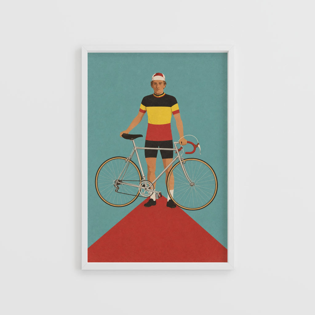 Vintage Cyclist Poster, Retro Bicycle Print, Wall Art