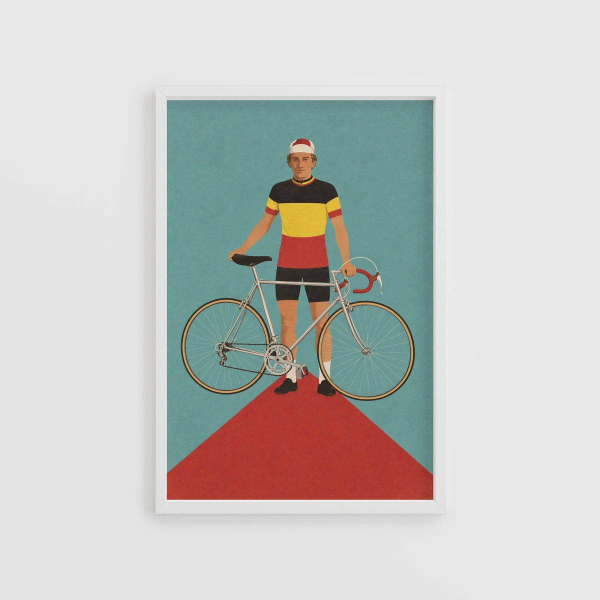 Vintage Cyclist Poster, Retro Bicycle Print, Wall Art