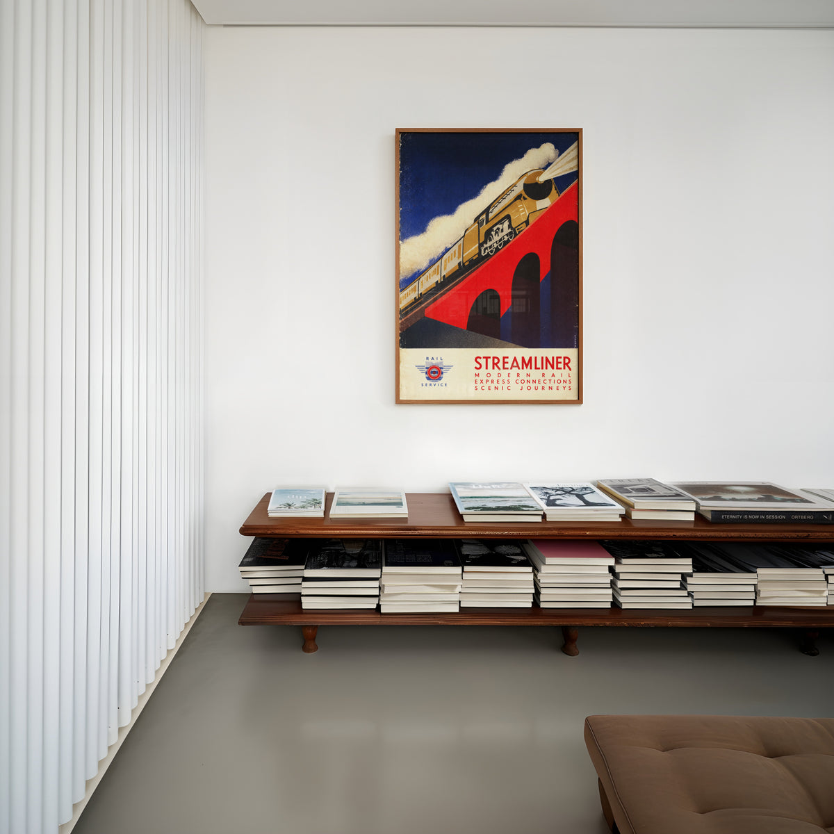 Vintage Art Deco Streamliner Train Print Poster Rail