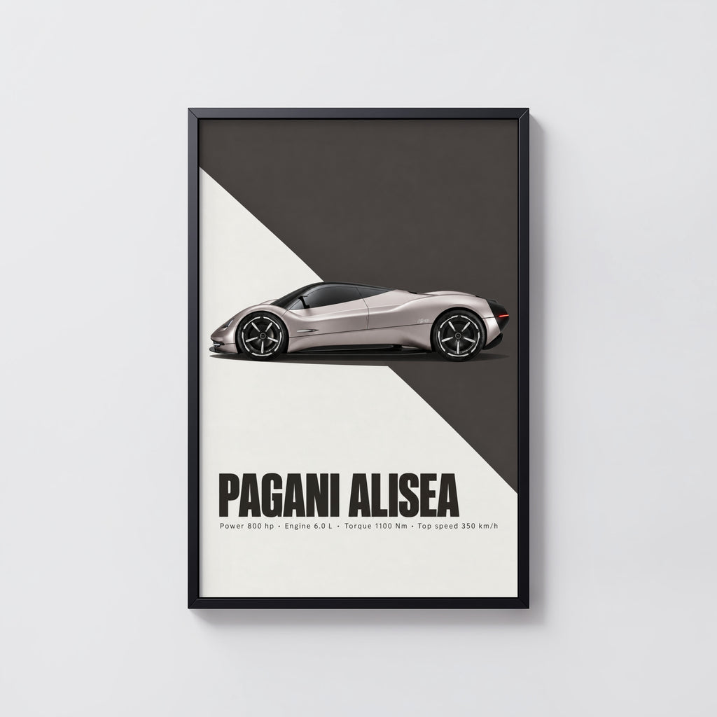 Vintage Pagani Alisea Print, Supercar Wall Art