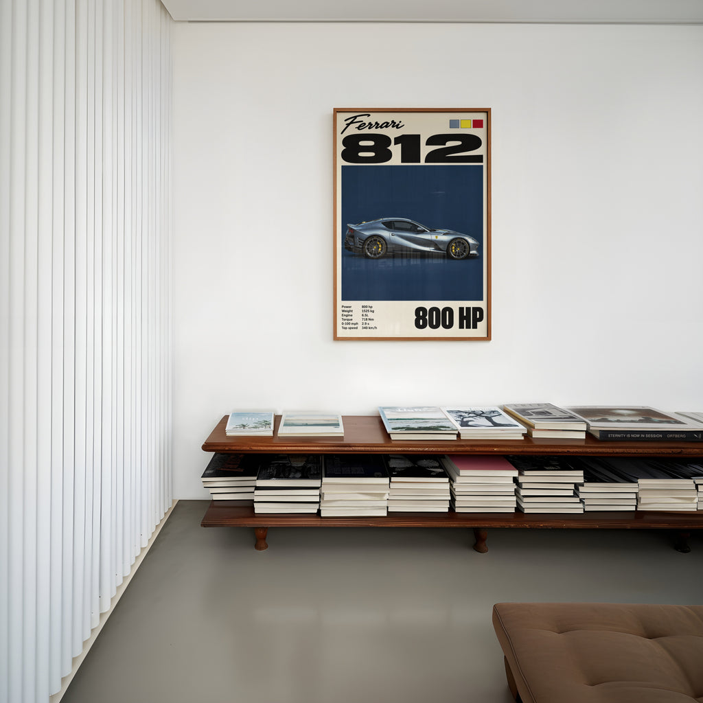 Vintage Ferrari 812 Print, Car Wall Art