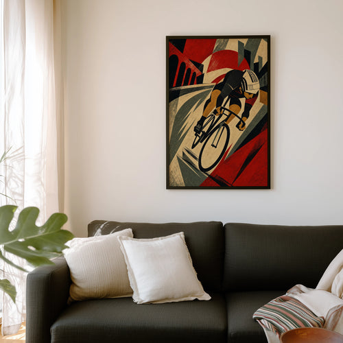 Vintage Cyclist Poster, Art Deco Wall Art, Cycling Print