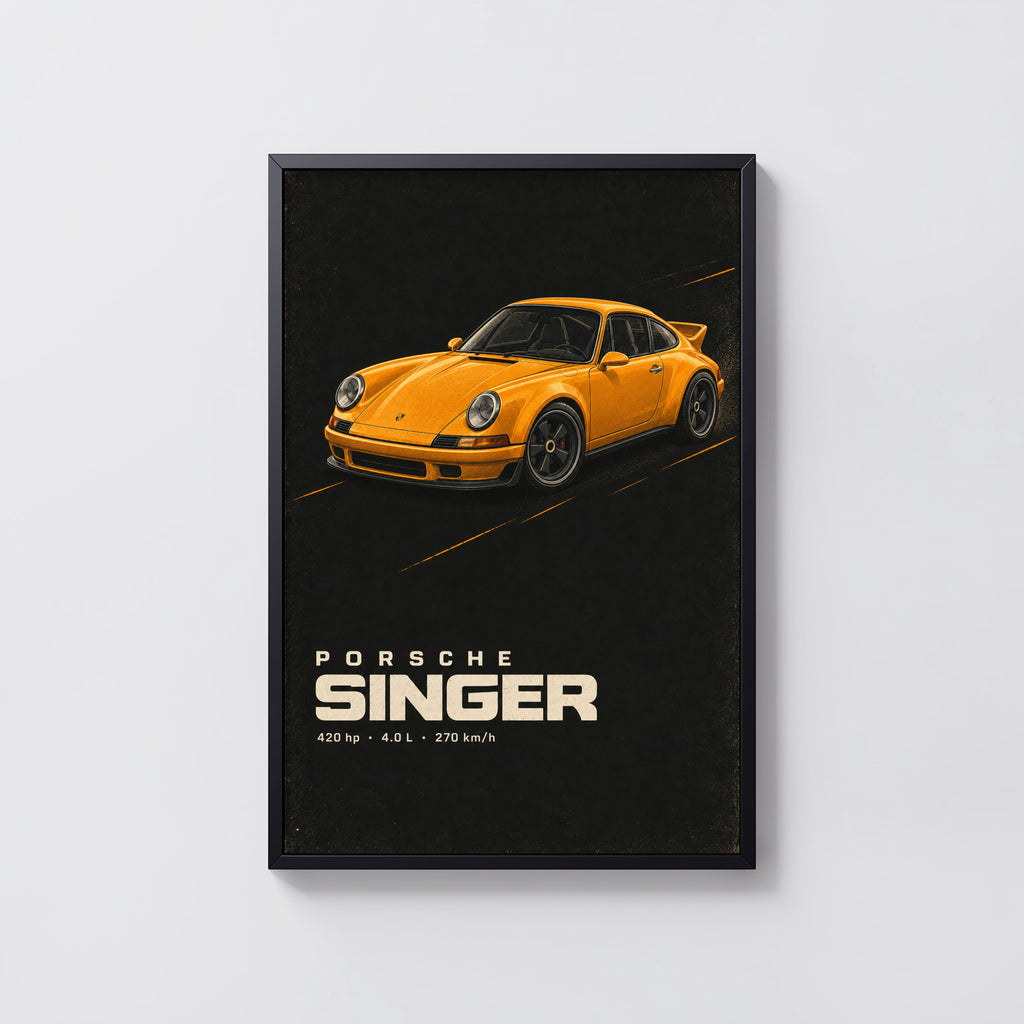 Vintage Porsche Singer 911 Print, Car Wall Art