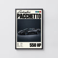 Vintage Lamborghini Print, Supercar Wall Art