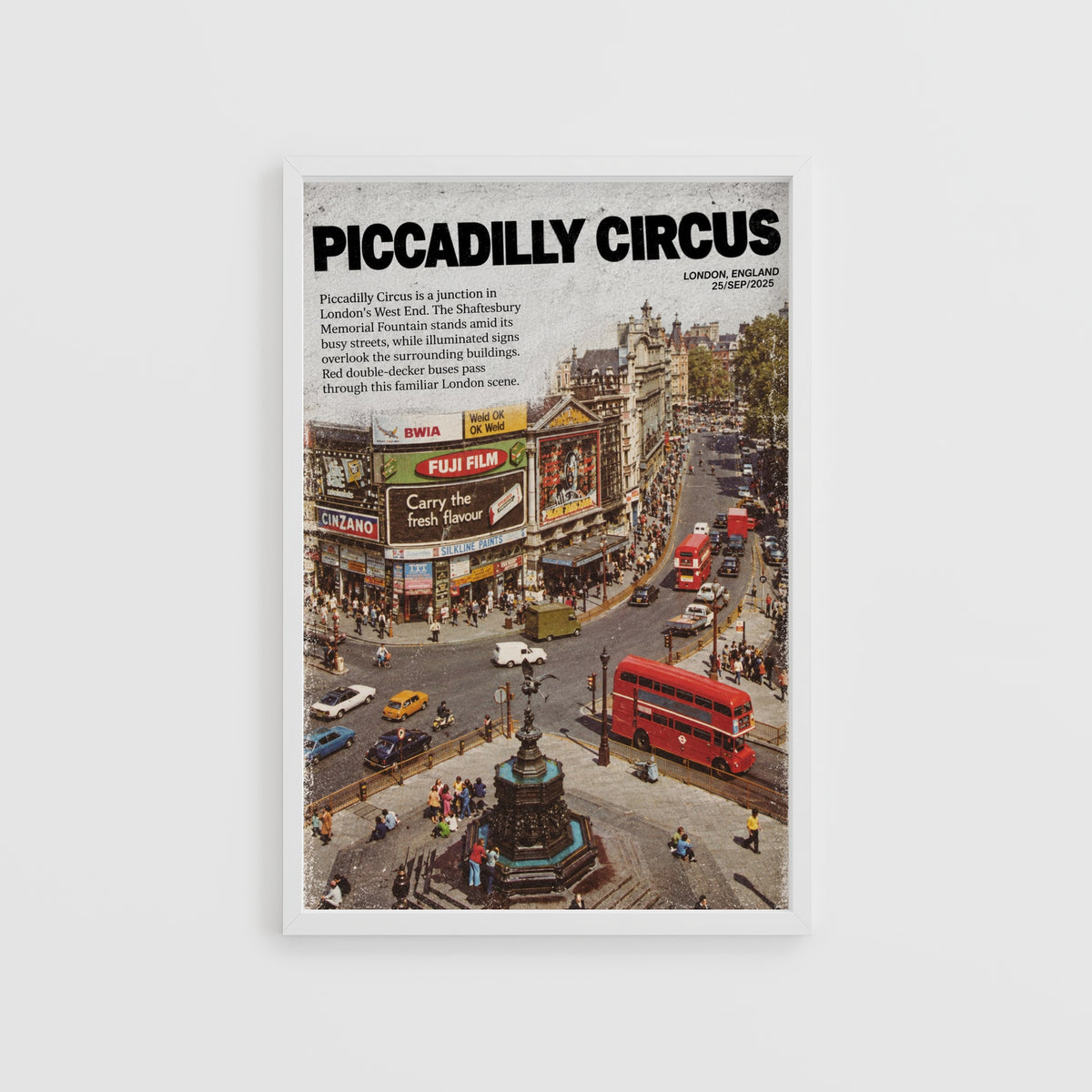 Vintage Piccadilly Circus London Poster, Retro Wall Art