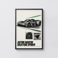 Vintage Aston Martin Valkyrie Spider Print, Hypercar