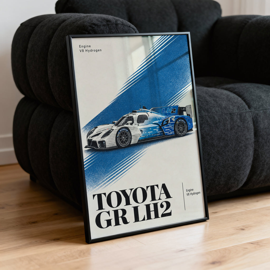 Vintage Toyota GR LH2 Print, Hydrogen Race Car