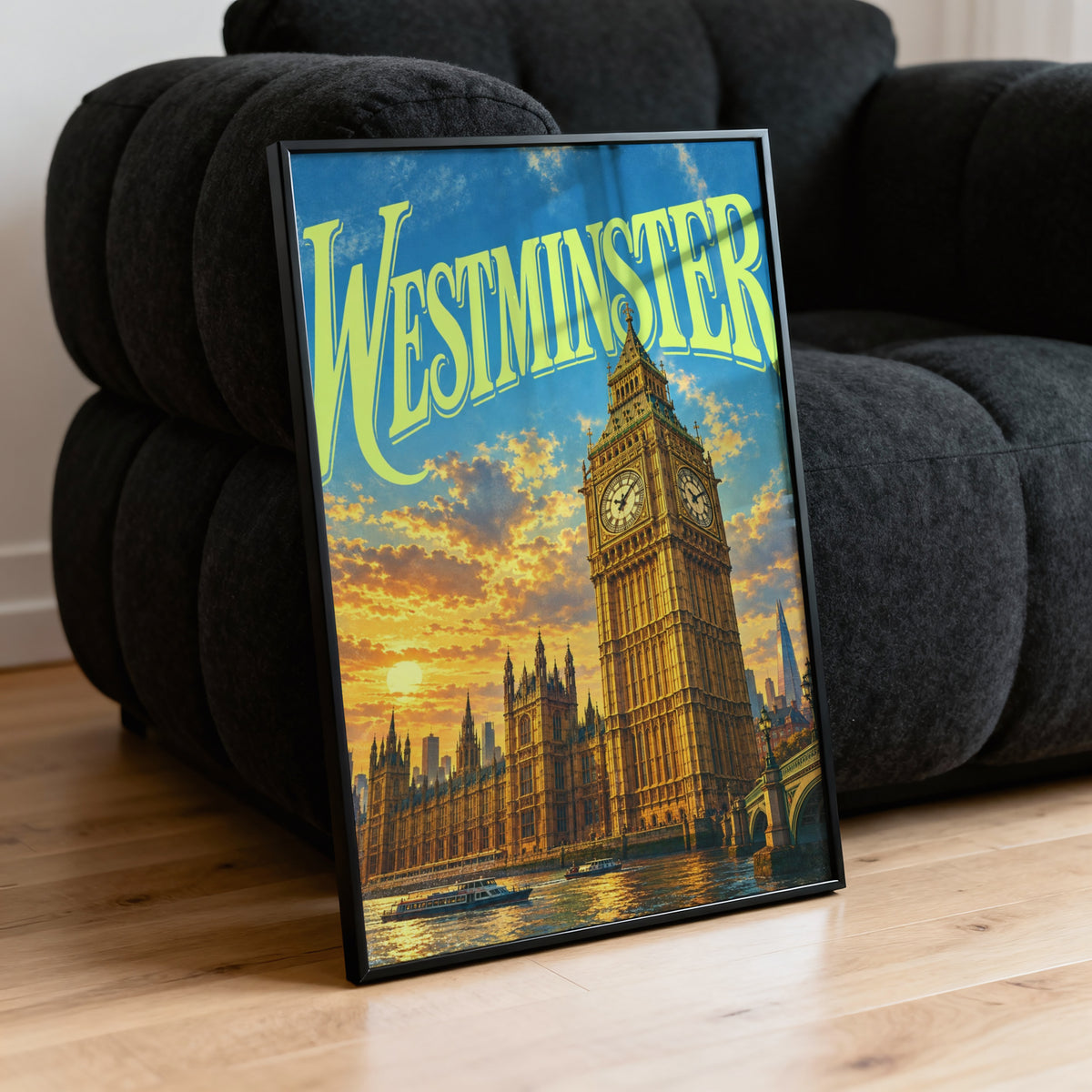 Vintage Westminster Poster, London Wall Art, Big Ben Print