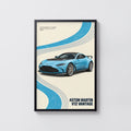 Vintage Aston Martin V12 Vantage Print, Blue Car