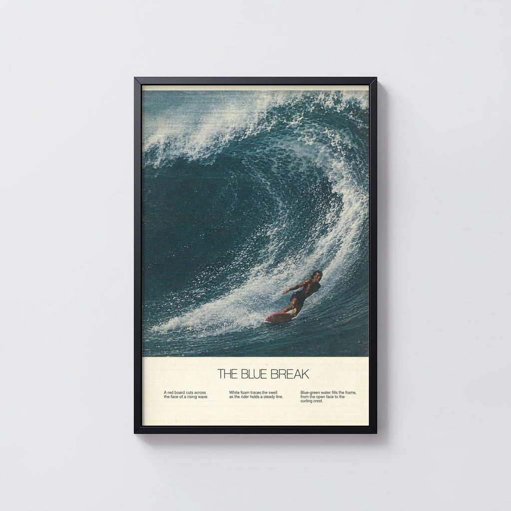Vintage Surf Print, Surfing Poster, Big Wave Wall Art