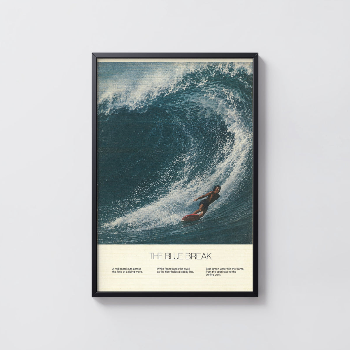 Vintage Surf Print, Surfing Poster, Big Wave Wall Art