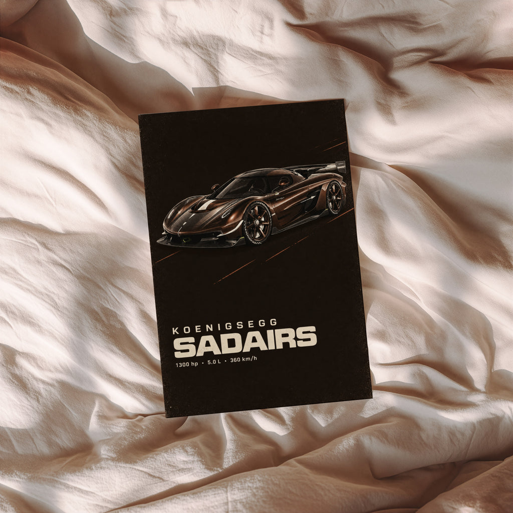 Vintage Koenigsegg Print, Hypercar Wall Art