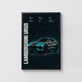 Vintage Lamborghini Urus Print, Supercar Wall Art