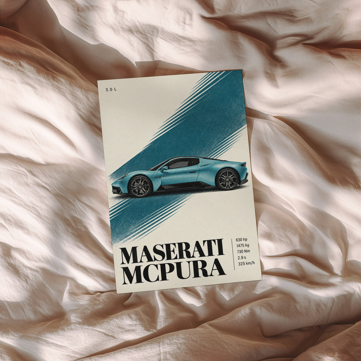 Vintage Maserati MCPura Print, Car Wall Art