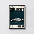 Vintage McLaren Solus GT Print, Supercar Wall Art